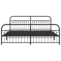 Cadre de lit métal sans matelas avec pied de lit noir 200x200cm