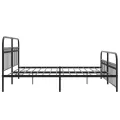Cadre de lit métal sans matelas avec pied de lit noir 200x200cm