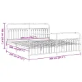 Cadre de lit métal sans matelas avec pied de lit noir 200x200cm