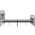 Cadre de lit métal sans matelas avec pied de lit noir 140x200cm