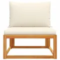 Canapé de jardin sans accoudoirs coussins bois massif d'acacia