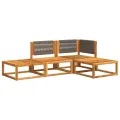 Salon de jardin avec coussins 4 pcs bois d'acacia massif