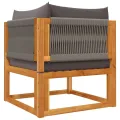 Salon de jardin avec coussins 4 pcs bois d'acacia massif