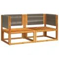 Canapés d'angle de jardin et coussins 2pcs bois massif d'acacia