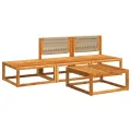 Salon de jardin avec coussins 4 pcs bois d'acacia massif