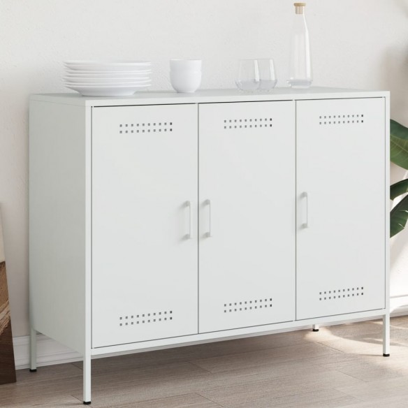 Buffet blanc 100,5x39x79 cm acier