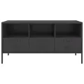 Meuble TV noir 100,5x39x50,5 cm acier