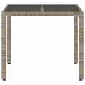 Table de jardin dessus en verre Gris 90x90x75 cm Résine tressée