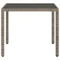Table de jardin dessus en verre Gris 90x90x75 cm Résine tressée