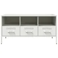 Meuble TV blanc 100,5x39x50,5 cm acier