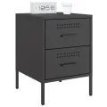 Tables de chevet 2 pcs noir 36x39x50,5 cm acier
