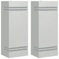 Appliques murales d'extérieur 2pcs argenté acier inoxydable