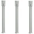 Lampadaires d'extérieur avec capteurs 3 pcs acier inoxydable