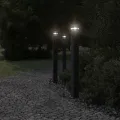 Lampadaires d'extérieur avec capteur 3 pcs noir 110cm aluminium