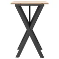 Table à manger cadre en X 80x50x75 cm bois de pin massif acier