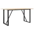 Table à manger cadre en O 160x80x75 cm bois de pin massif acier