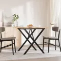 Table à manger cadre en X 90x90x75 cm bois de pin massif acier