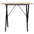 Table à manger cadre en X 90x90x75 cm bois de pin massif acier