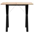 Table à manger cadre en Y 90x90x75 cm bois de pin massif acier