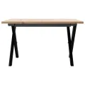 Table basse cadre en X 60x60x40 cm bois de pin massif et acier