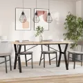 Table à manger cadre en Y 160x80x75,5 cm bois pin massif acier