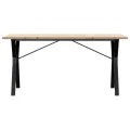 Table à manger cadre en Y 160x80x75,5 cm bois pin massif acier