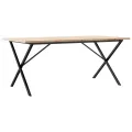 Table à manger cadre en X 180x90x75,5 cm bois pin massif acier