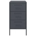 Table de chevet 2 pcs anthracite 36x39x68 cm acier