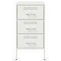 Table de chevet blanc 36x39x68 cm acier