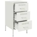 Table de chevet blanc 36x39x68 cm acier