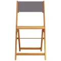 Chaises de bistrot lot de 2 anthracite bois acacia massif tissu