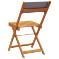 Chaises de bistrot lot de 2 anthracite bois acacia massif tissu