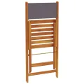 Chaises de bistrot lot de 2 anthracite bois acacia massif tissu