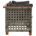 Canapés d'angle de jardin et coussins 2 pcs gris résine tressée