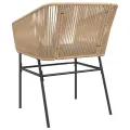 Chaises de jardin lot de 2 et coussins marron rotin