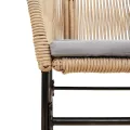 Chaises de jardin lot de 2 et coussins marron rotin