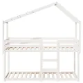 Lit superposé sans matelas blanc 90x190 cm bois de pin massif
