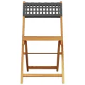 Chaises de bistrot lot de 2 noir bois massif d'acacia et rotin