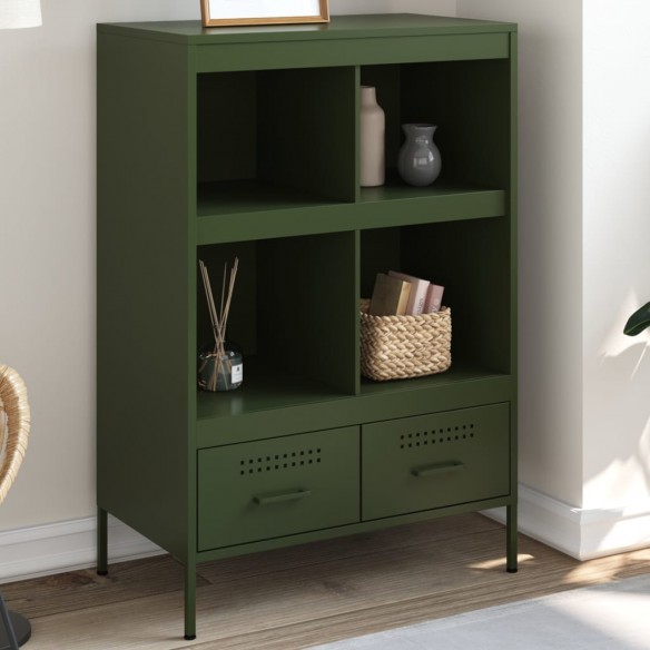 Buffet haut vert olive 68x39x101,5 cm acier