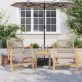 Table de jardin mélange beige 38x38x42 cm rotin et bois acacia