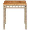 Table de jardin mélange beige 38x38x42 cm rotin et bois acacia