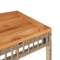Table de jardin mélange beige 38x38x42 cm rotin et bois acacia