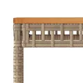 Table de jardin mélange beige 38x38x42 cm rotin et bois acacia
