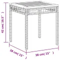 Table de jardin mélange beige 38x38x42 cm rotin et bois acacia