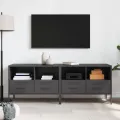 Meubles TV 2 pcs noir 68x39x50,5 cm acier