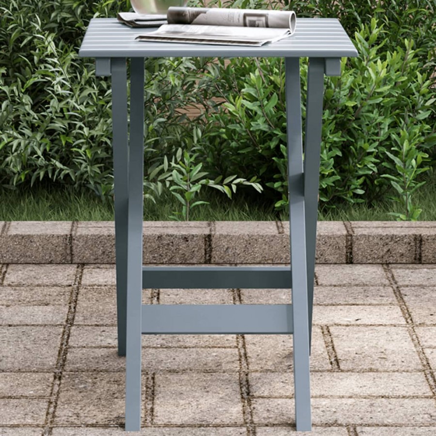 Table d’appoint pliable gris bois de peuplier massif