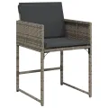 Chaises de jardin avec coussins lot de 4 gris résine tressée