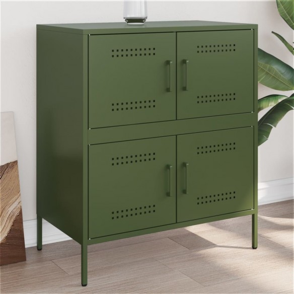 Buffet vert olive 68x39x79 cm acier