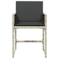 Chaises de jardin avec coussins lot de 4 gris clair poly rotin
