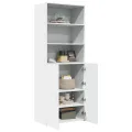 Buffet haut blanc 70x42,5x185 cm bois d'ingénierie